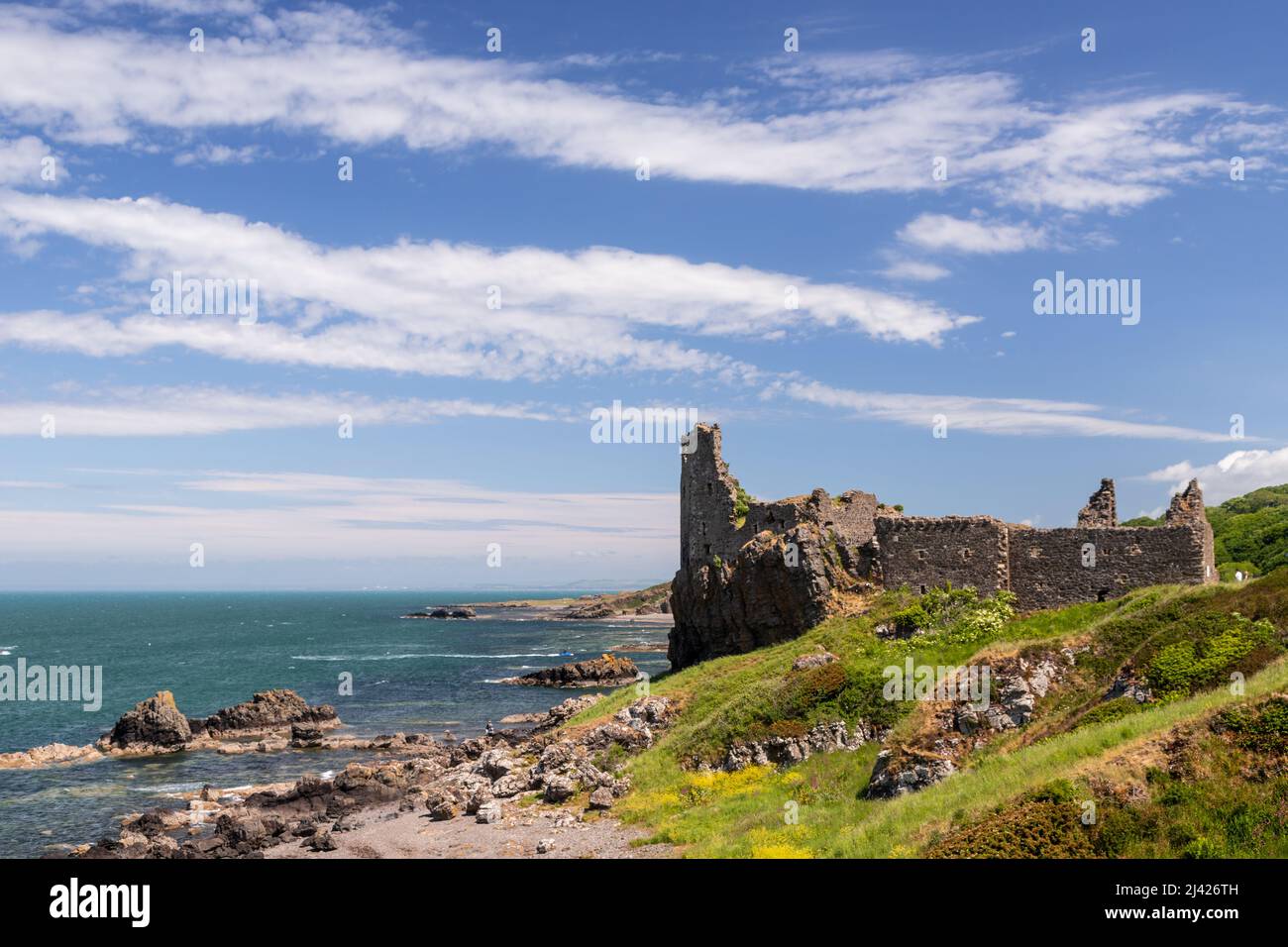 Dunure Castle Ruins, Ayrshire, Schottland Stockfoto