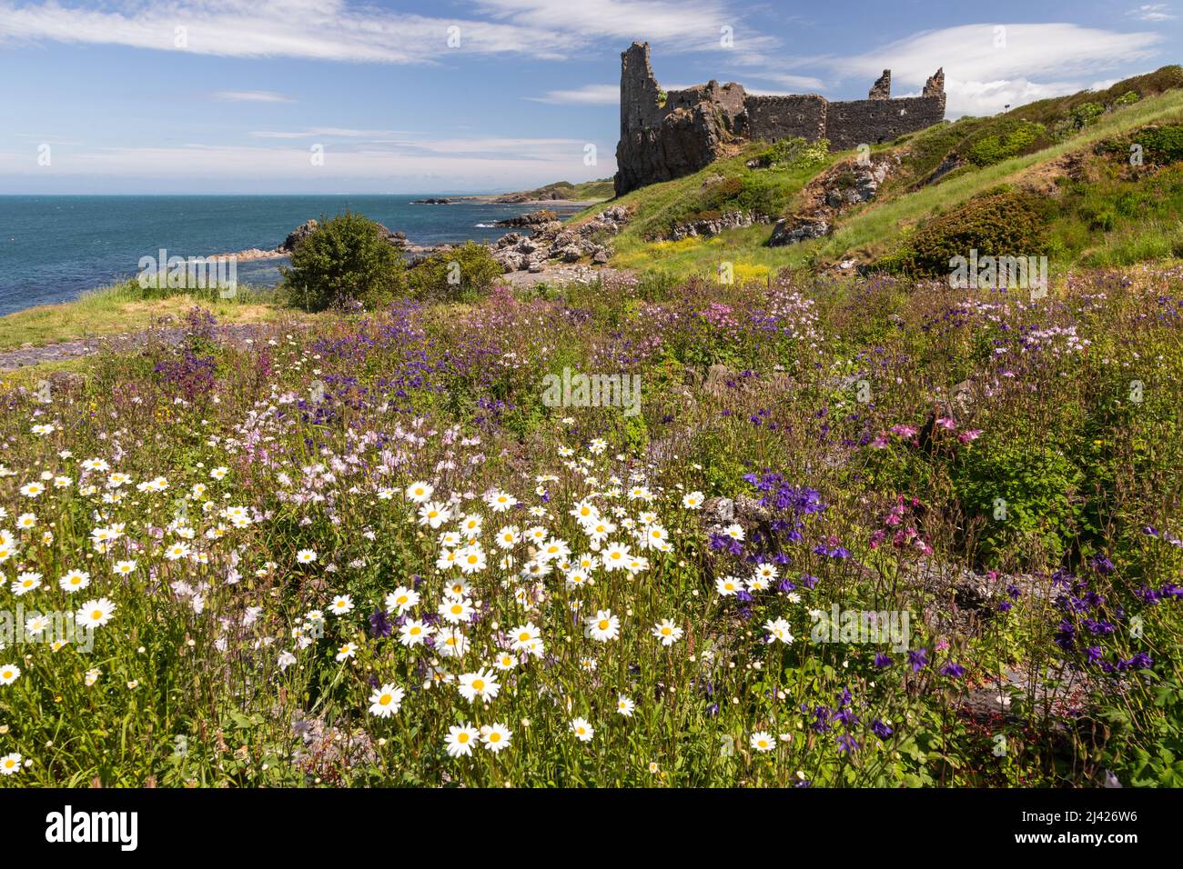 Dunure Castle Ruins, Ayrshire, Schottland Stockfoto