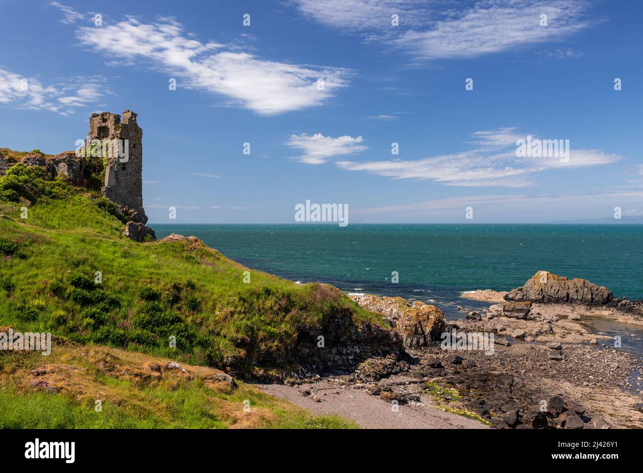 Dunure Castle Ruins, Ayrshire, Schottland Stockfoto