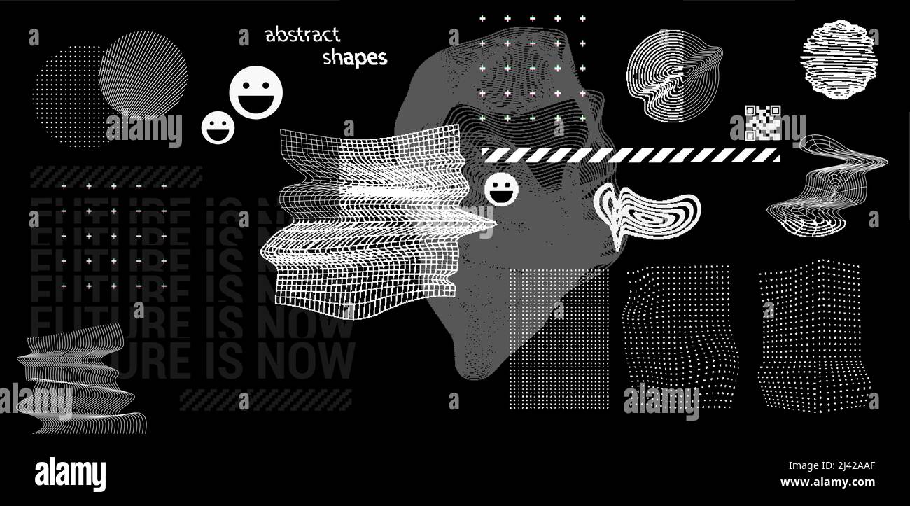 Brutalismus Grafikdesign. Memphis Designelemente Stock Vektor