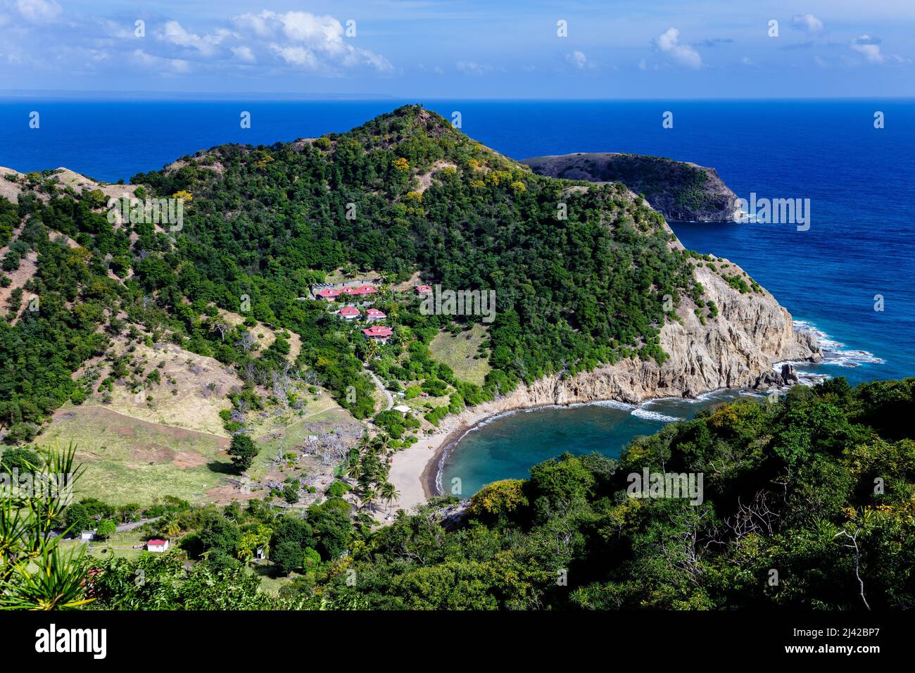 Anse Figuier, Terre-de-Haut, Iles des Saintes, Les Saintes, Guadeloupe, Kleinere Antillen, Karibik. Stockfoto