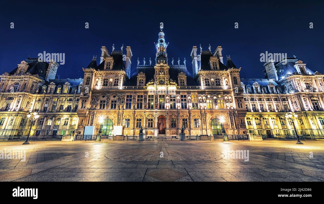Das Rathaus in Paris Stockfoto
