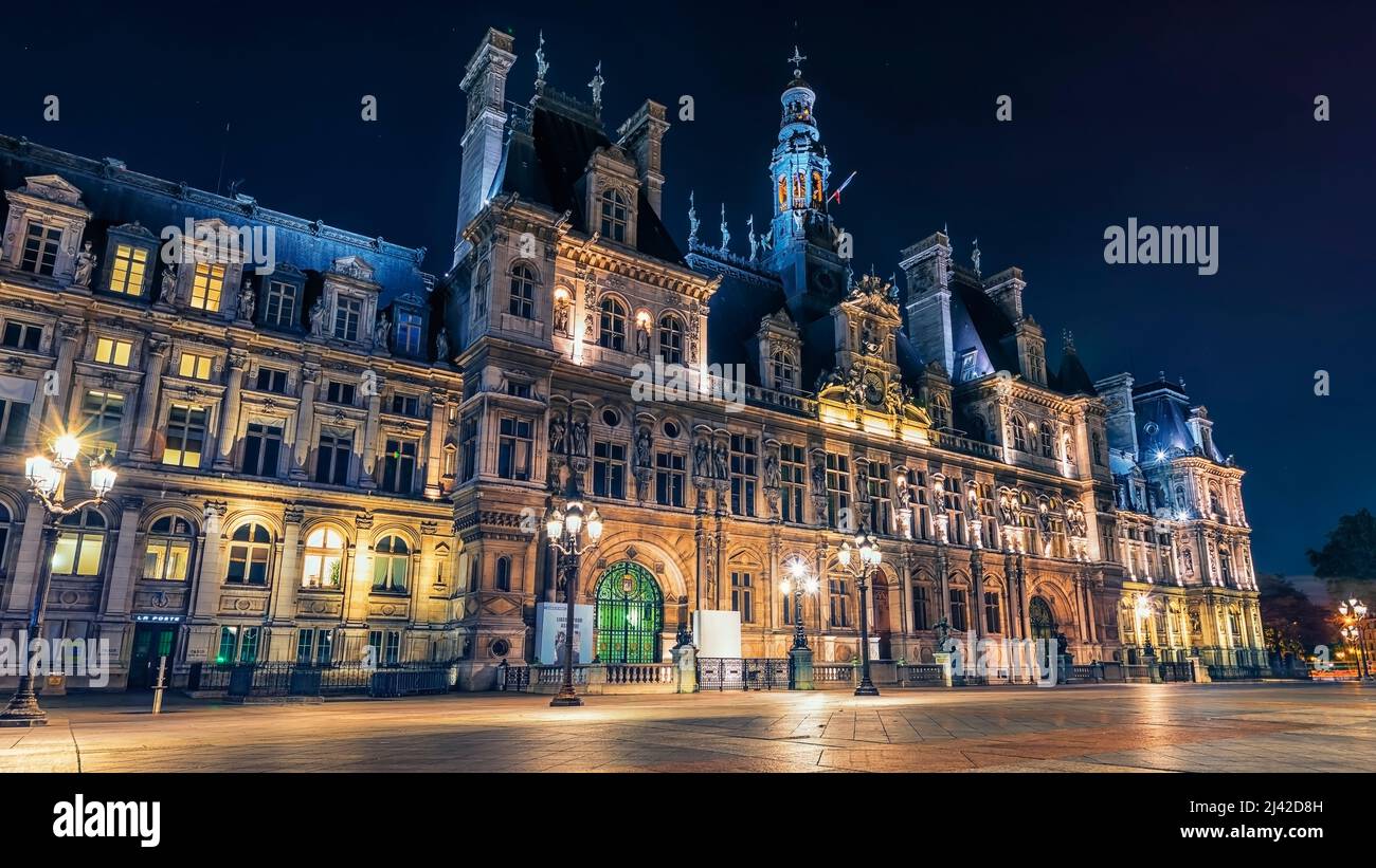 Das Rathaus in Paris Stockfoto