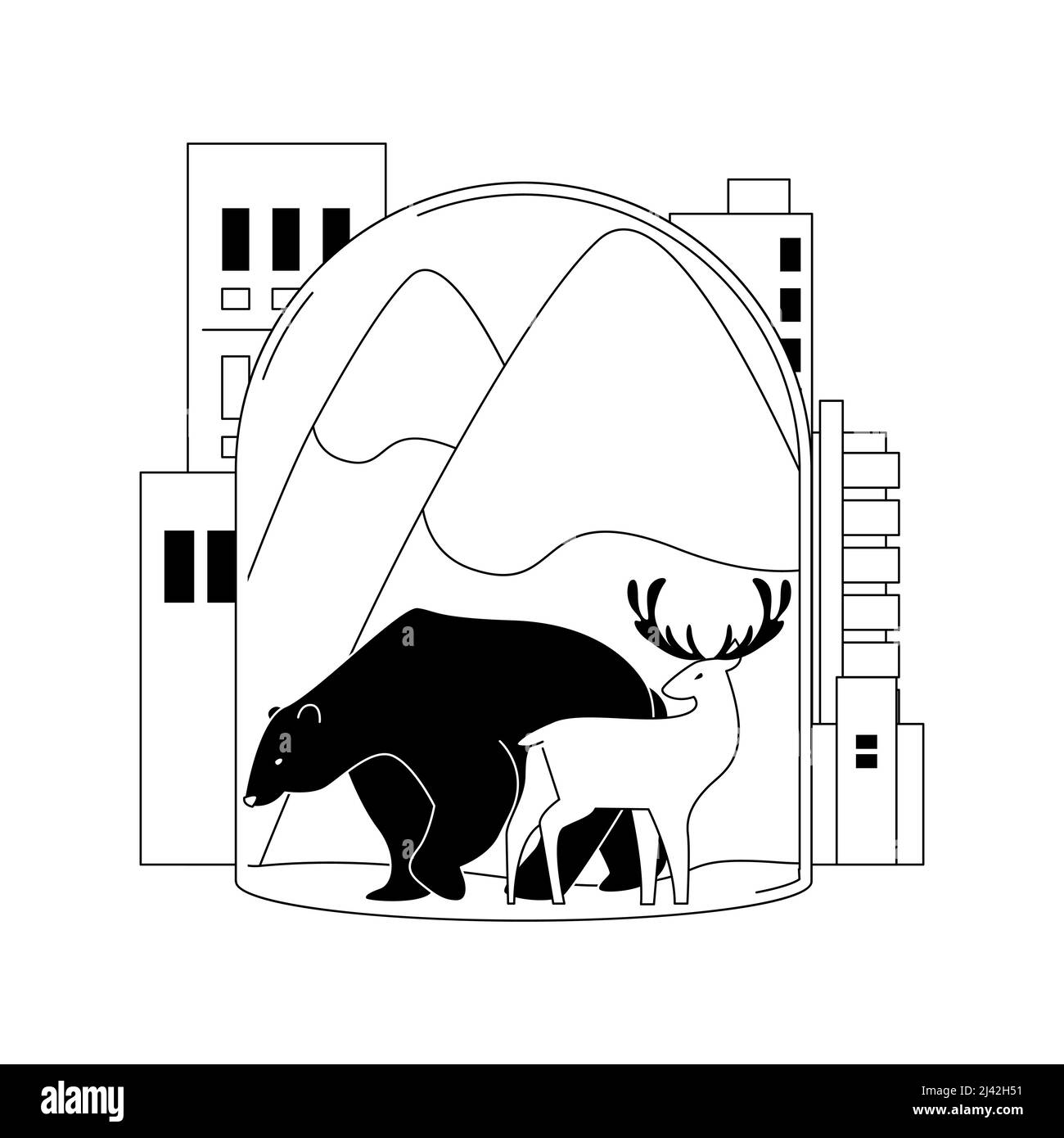 Habitatverlust für Wildtiere abstrakte Konzept Vektor Illustration. Verlust von Wildtieren, Zerstörung globaler Lebensräume, Aussterben von Wildtieren, Umwelt Stock Vektor