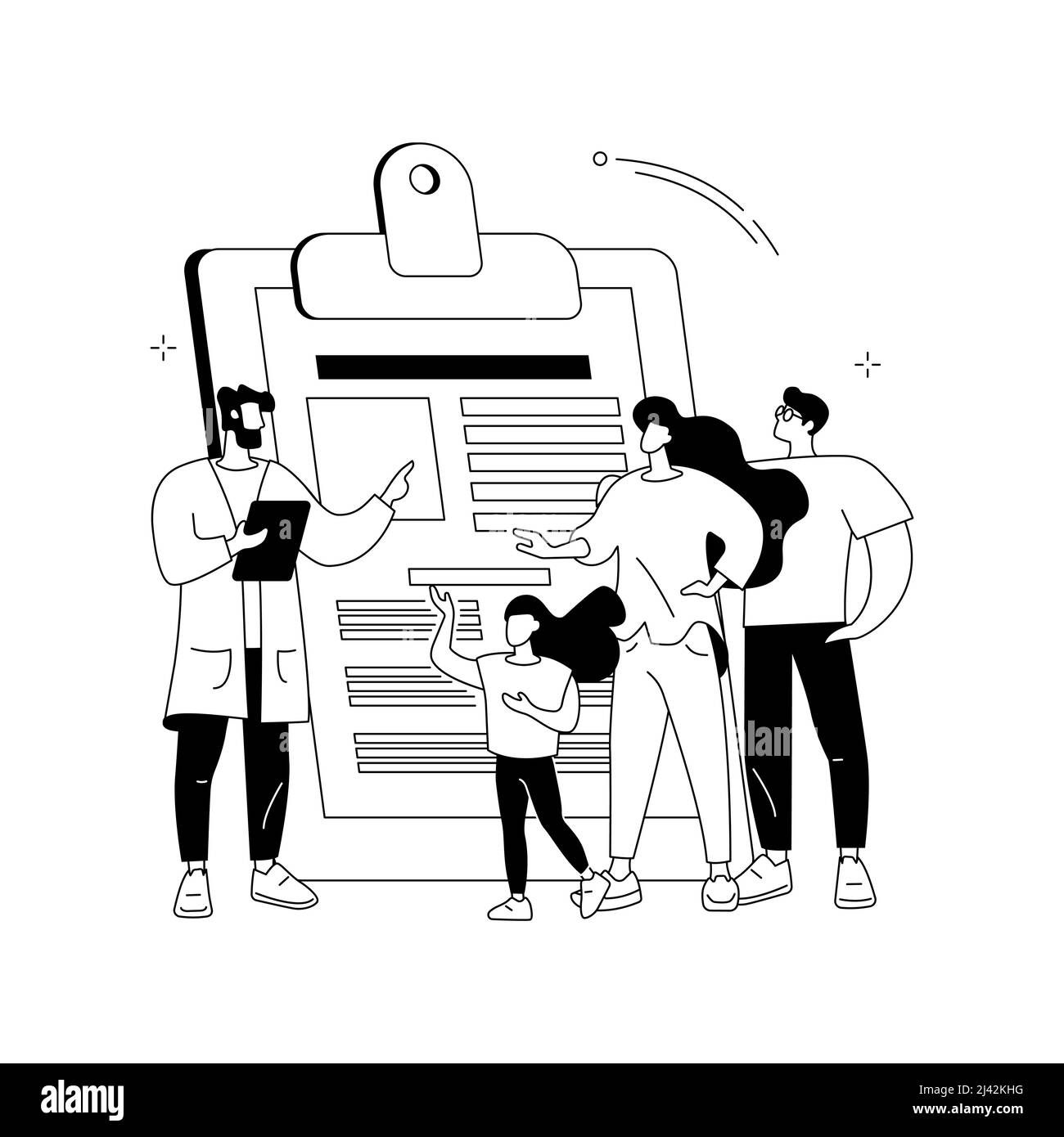 Hausarzt abstrakte Konzept Vektor Illustration. Besuchen Sie Ihren Arzt, medizinische Hausarztpraxis, primäre Gesundheitsversorgung Provider, Hausarzt, phy Stock Vektor