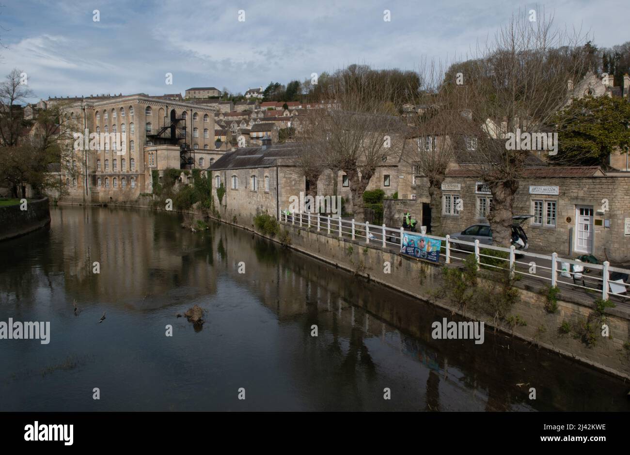 Alte Mühle am Fluss Avon in Bradford on Avon, Wiltshire, England, Großbritannien Stockfoto