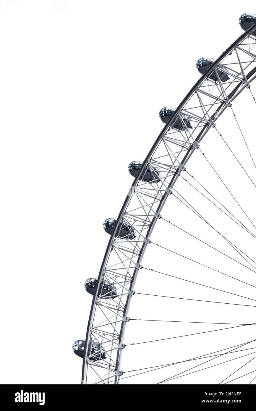 London Eye mit weißem Hintergrund Stockfoto