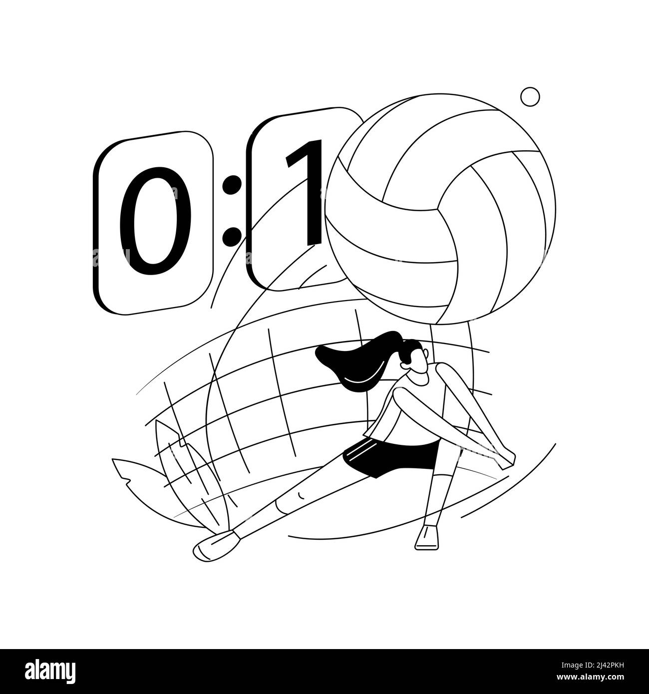 Volleyball abstraktes Konzept Vektor Illustration. Beachvolleyball-Wettbewerb, Freizeitsport, professionelles Team, Ausrüstung, College-Turnier, w Stock Vektor