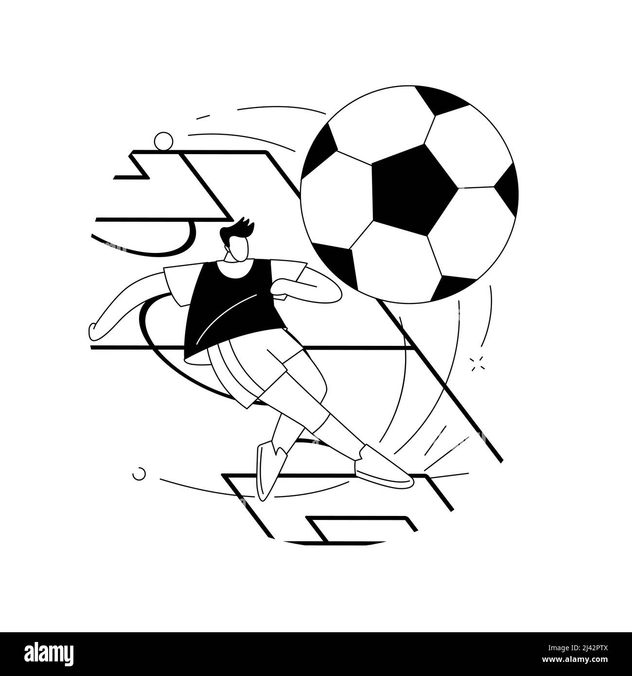 Abstrakte Fußball-Konzept-Vektor-Illustration. Mannschaftssport, Ball spielen, Profi-Weltmeisterschaft, Sportspiel, Spieleruniform, Fußballstadion, winne Stock Vektor