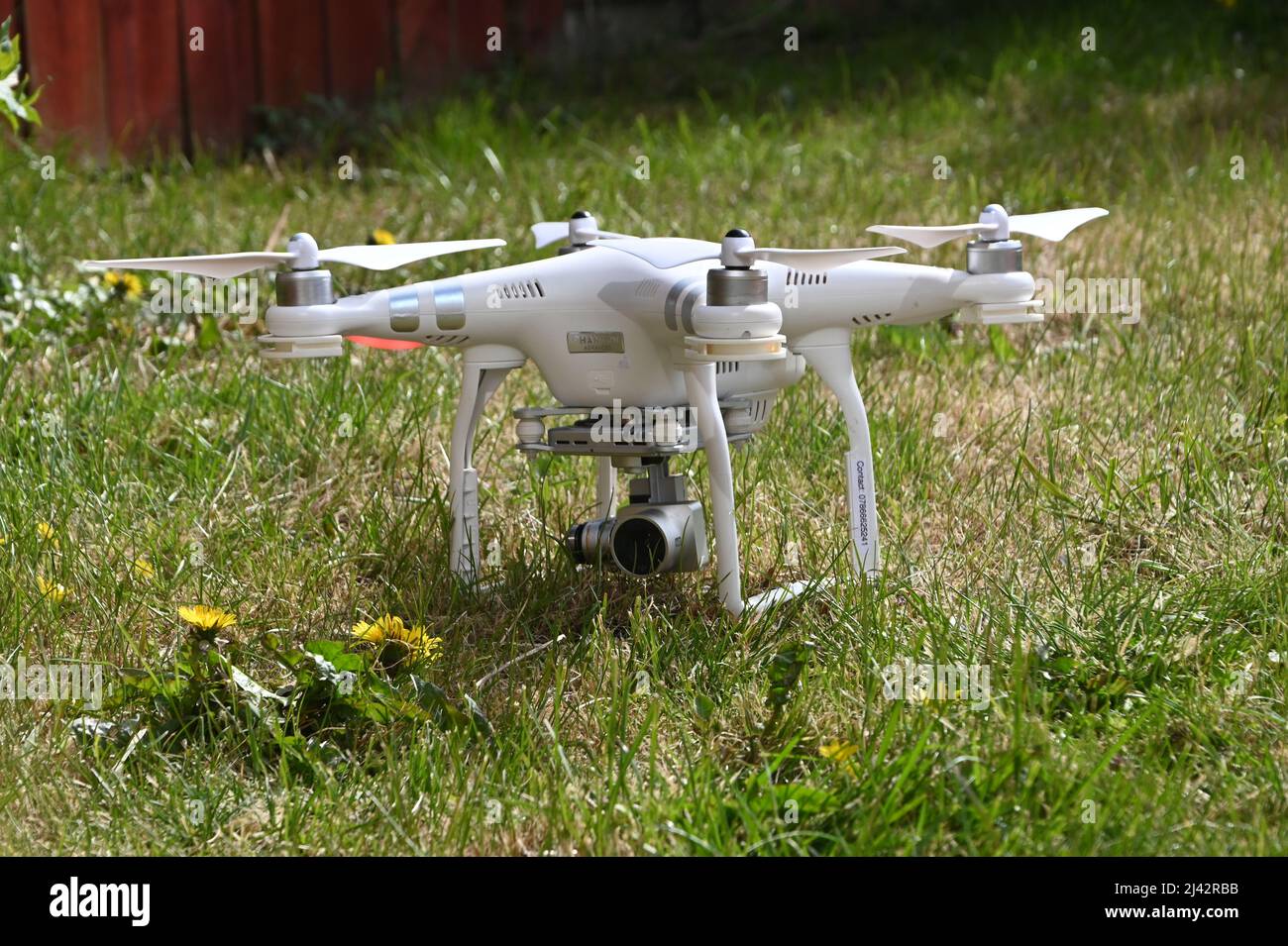 UAV Camara Drohne, verwendet für Überwachung und Nachrichtendienste sammeln in der Ukraine durch das Militär auf dem Schlachtfeld Stockfoto