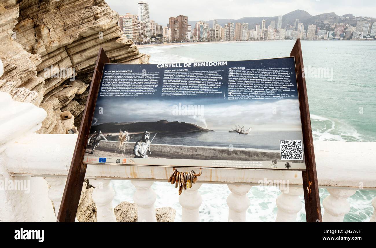 Balcon del Mediterraneo, Blick aus Benidorm, Spanien Stockfoto