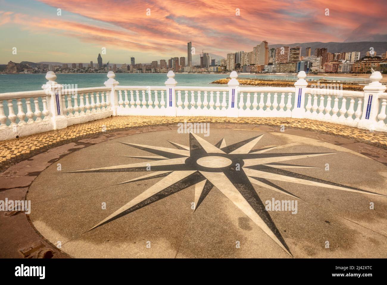 Balcon del Mediterraneo, Blick aus Benidorm, Spanien Stockfoto