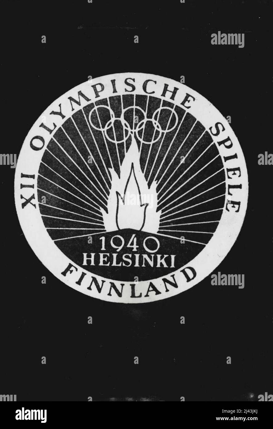 8620 Wafer macht Propaganda für Helsinki : die Organisationskommission hat einen farbigen Wafer in sieben Sprachen herausgebracht. 31. Juli 1939. Stockfoto
