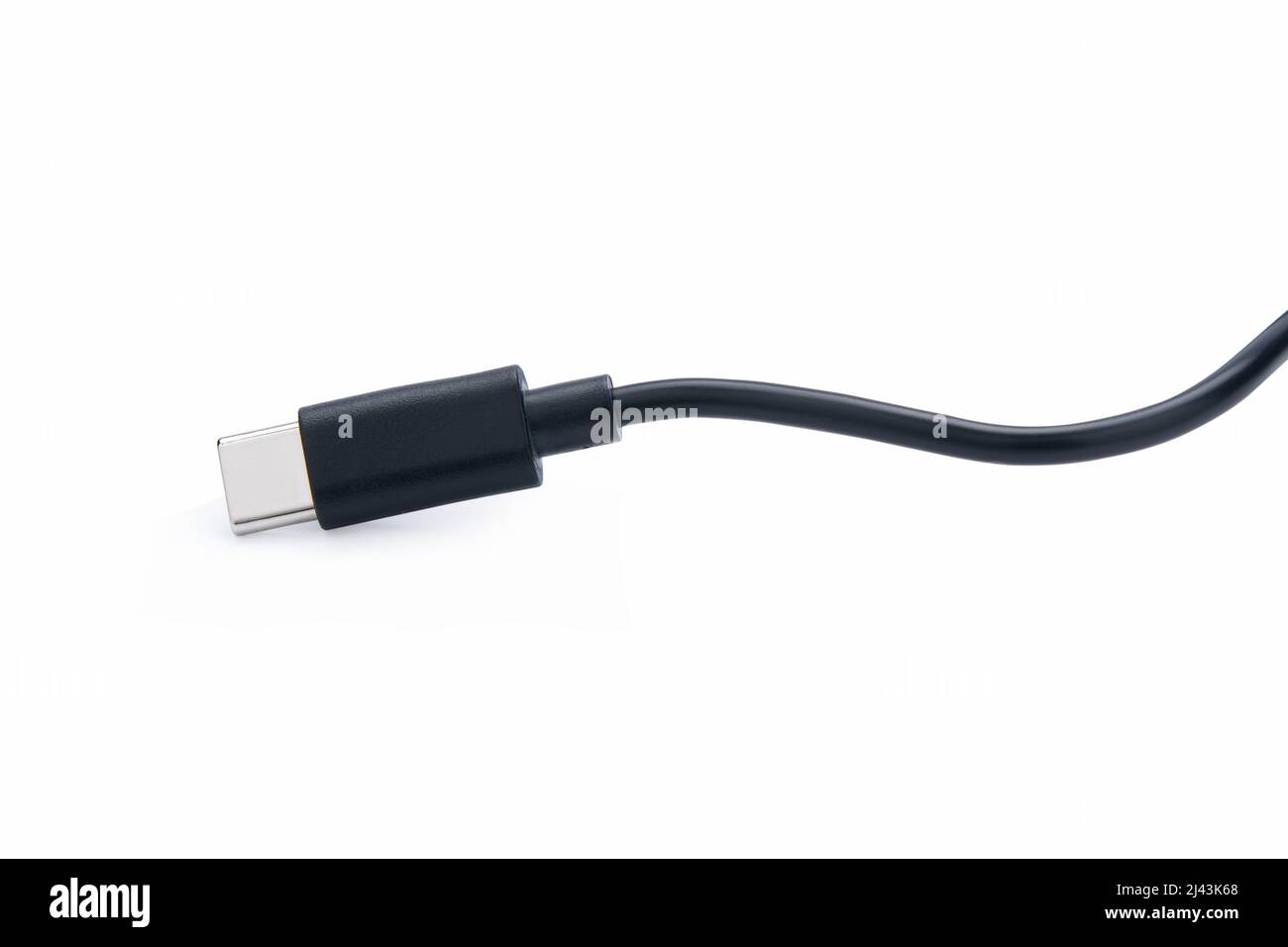 USB-Kabel Typ c isoliert auf weißem Hintergrund. Mit Beschneidungspfad Stockfoto
