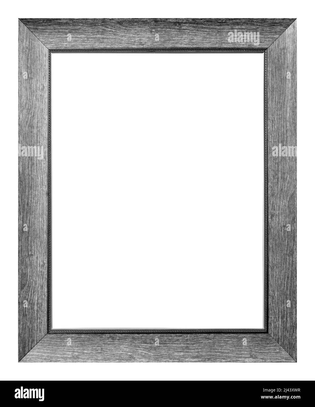 Grauer Rahmen isoliert auf dem weißen Hintergrund Vintage-Stil Stockfoto