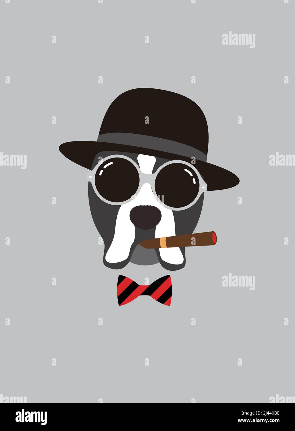 Portrait von Boxer Hund, etwas tragen, wie ein Chef, kühlen Stil Stock Vektor