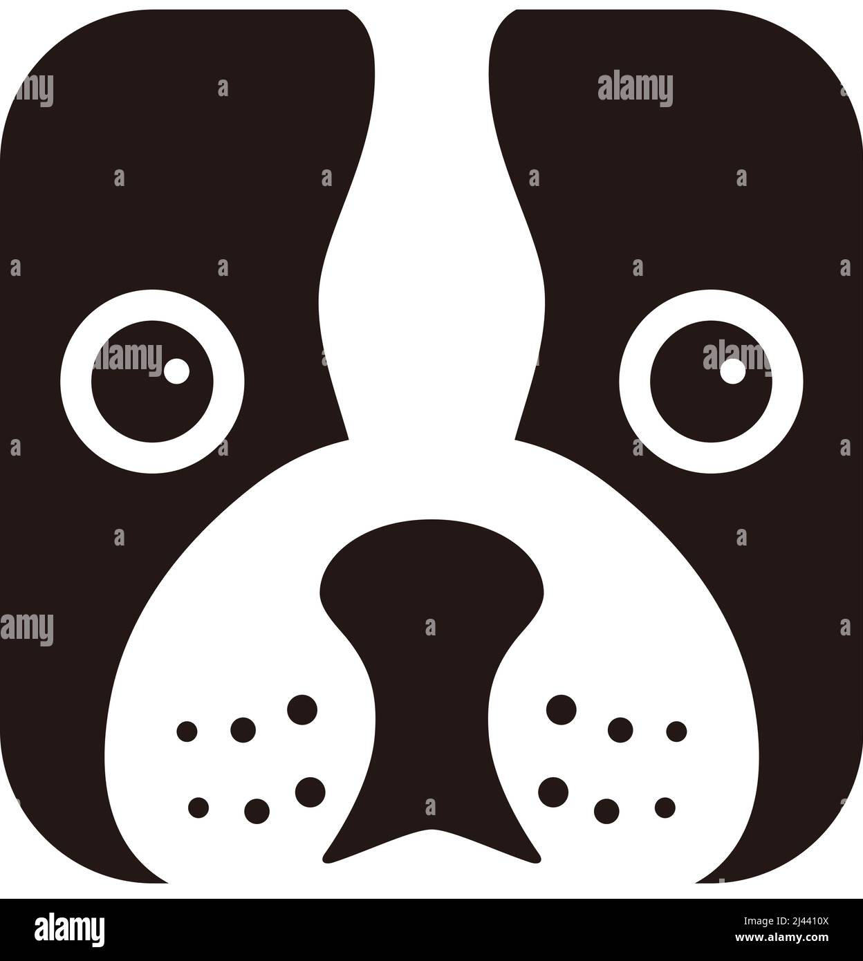 Hundegesicht flaches Icon-Design, Vektorgrafik Stock Vektor