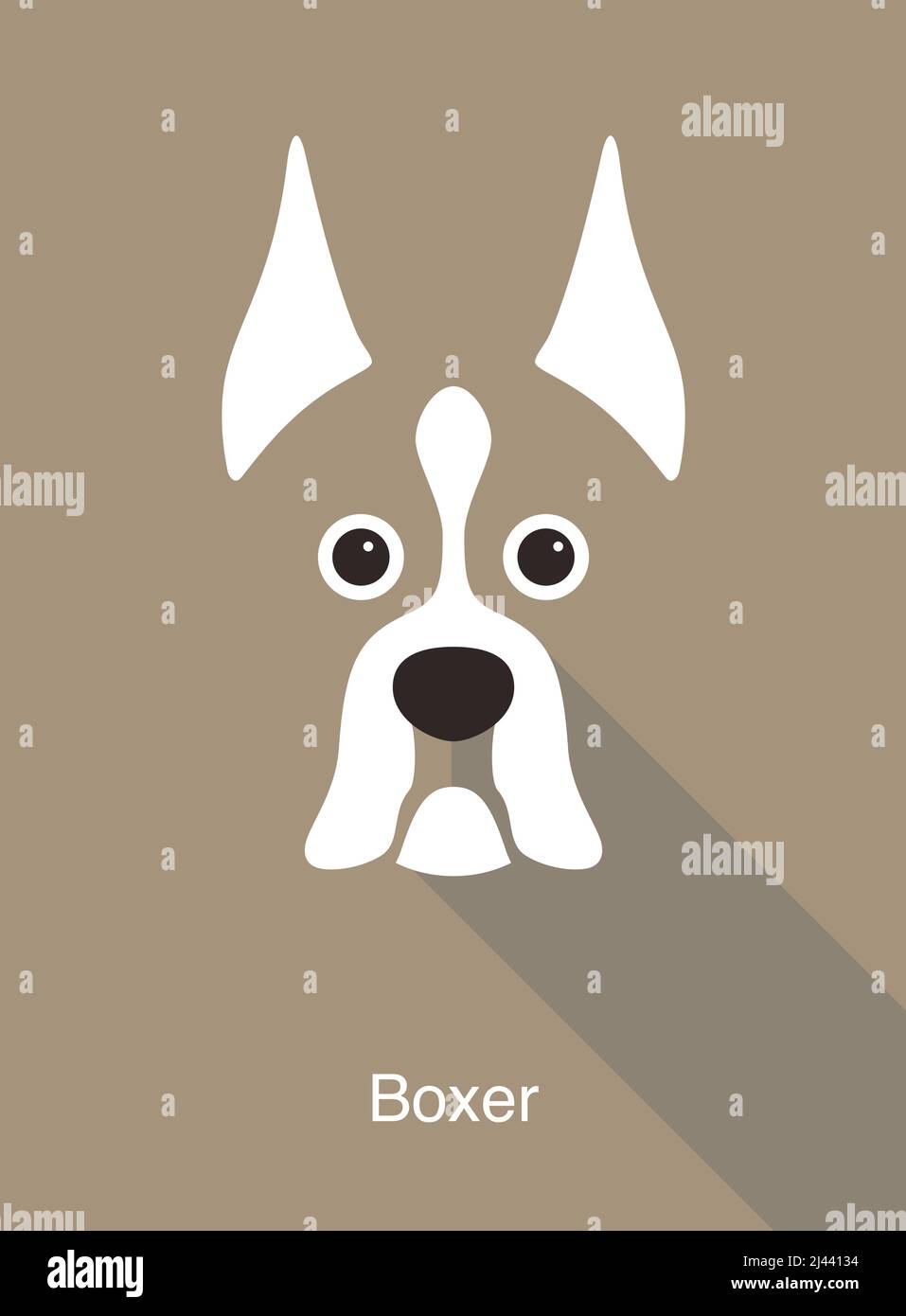 Boxer Dog Face flaches Icon-Design, Vektorgrafik Stock Vektor