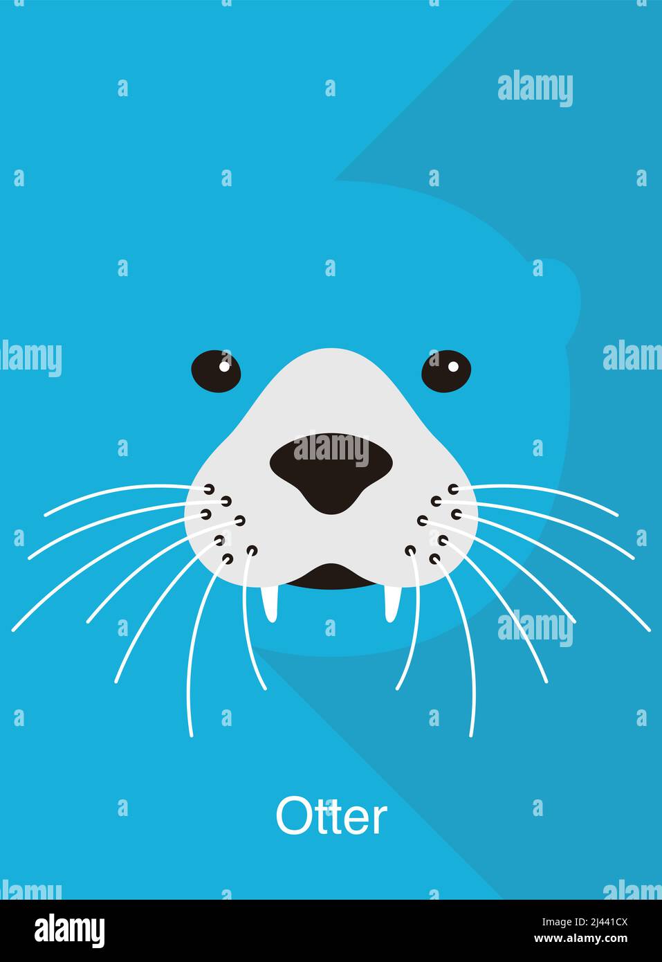 Otter Face flaches Icon-Design, Vektorgrafik Stock Vektor