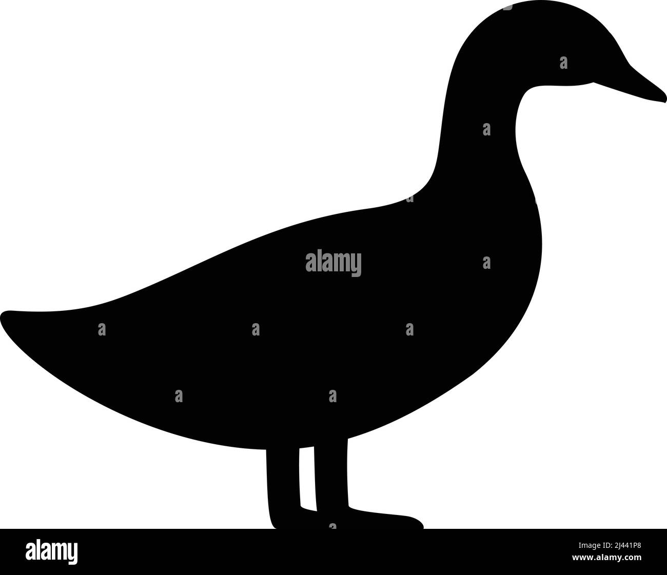 Ente, Farmtier, schwarzes Symbol, Vektorgrafik Stock Vektor