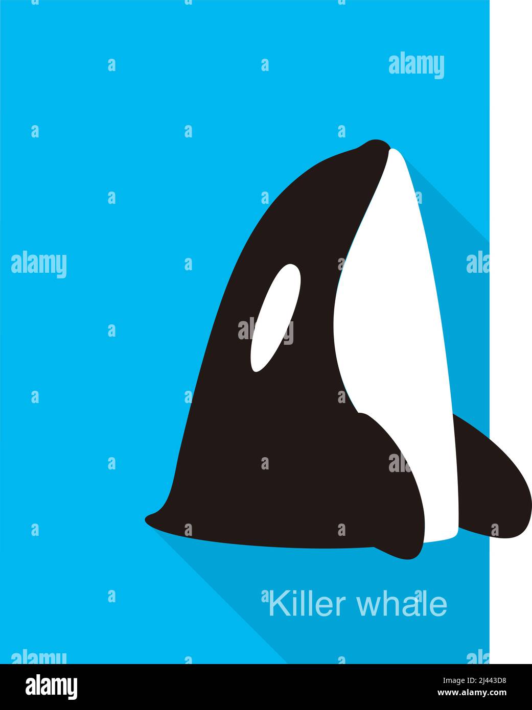 Killerwal springen aus dem Meer flach Symbol Design, Vektor-Illustration Stock Vektor