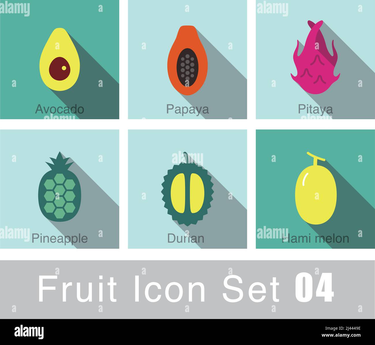 Obst Symbol Design-Set, Vektor-Illustration Stock Vektor