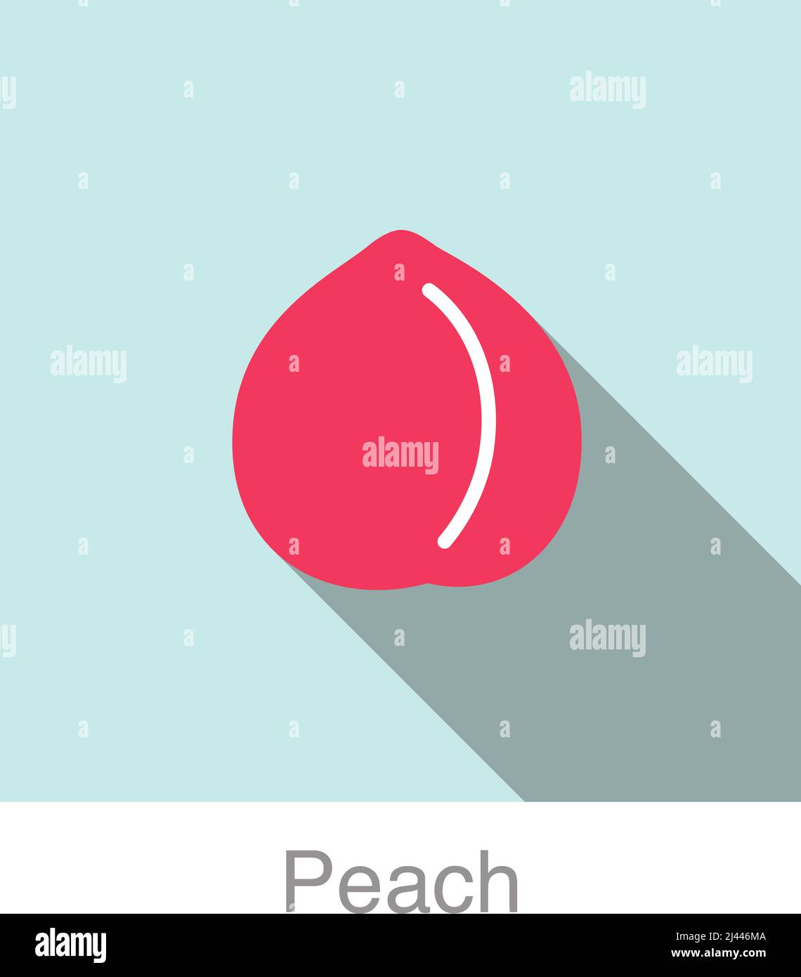 Flaches Symbol für Pfirsich-Früchte, Vektorgrafik Stock Vektor