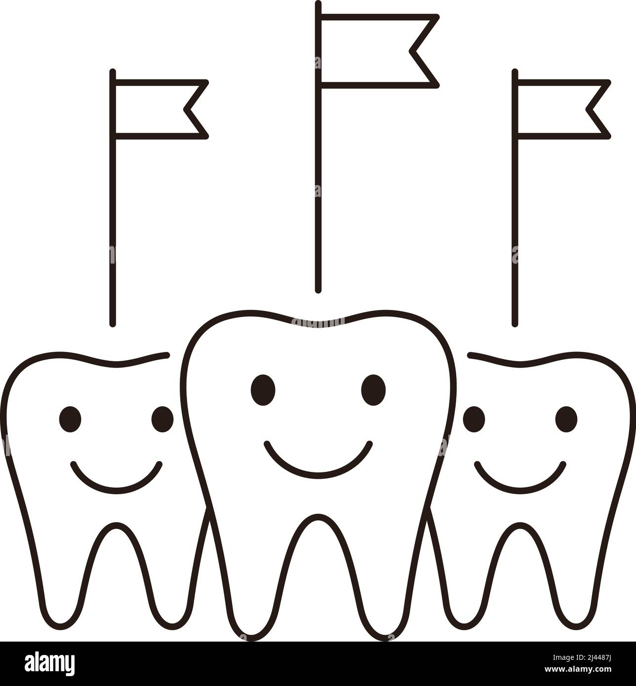 Teeth Team Symbol, Illustration Vektor. Zahnmedizinisches Konzept. Stock Vektor