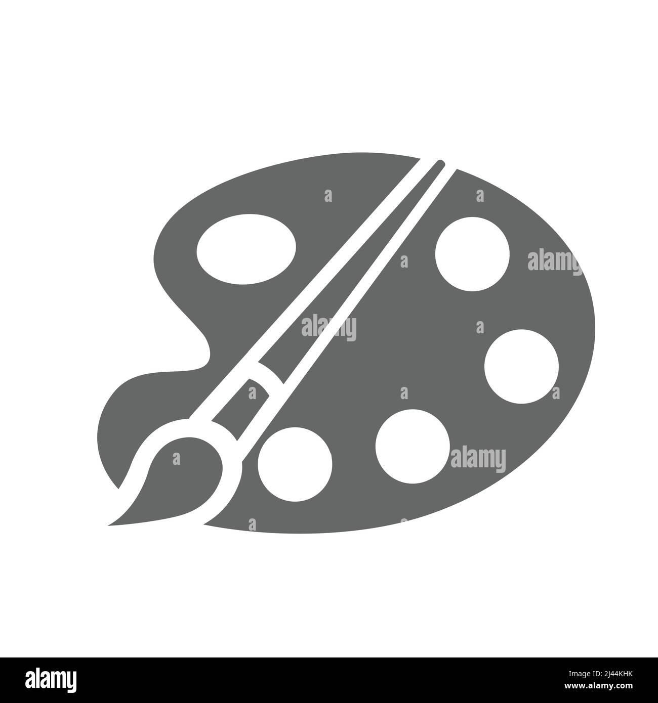 Pinsel mit Symbolvektor für die Palette malen Stock Vektor