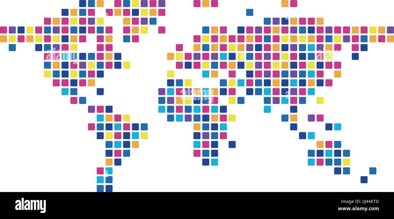 Karte der Welt mit Mosaikpunkten. Nahtlos Stock Vektor