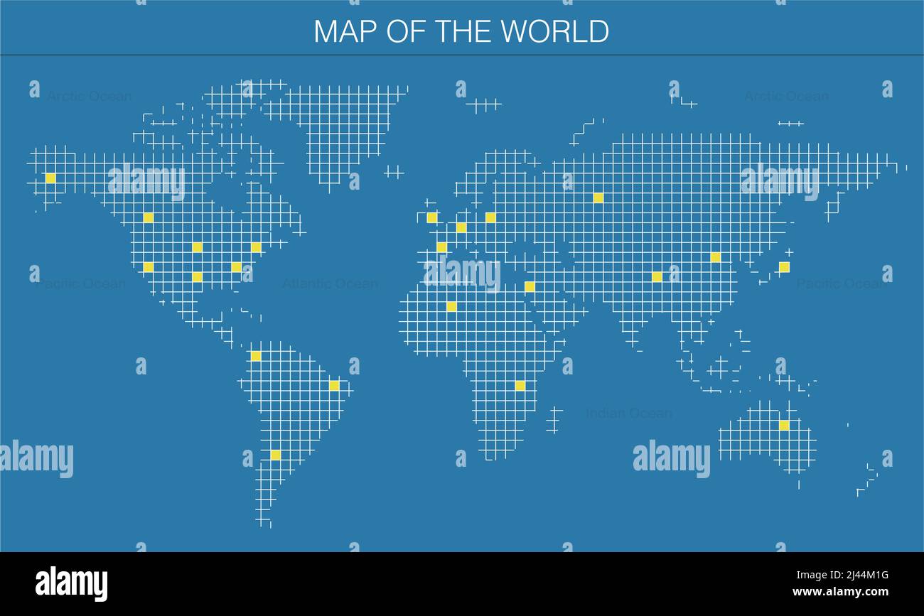 Einfache gerade Karte der Welt, Vektorhintergrund Stock Vektor