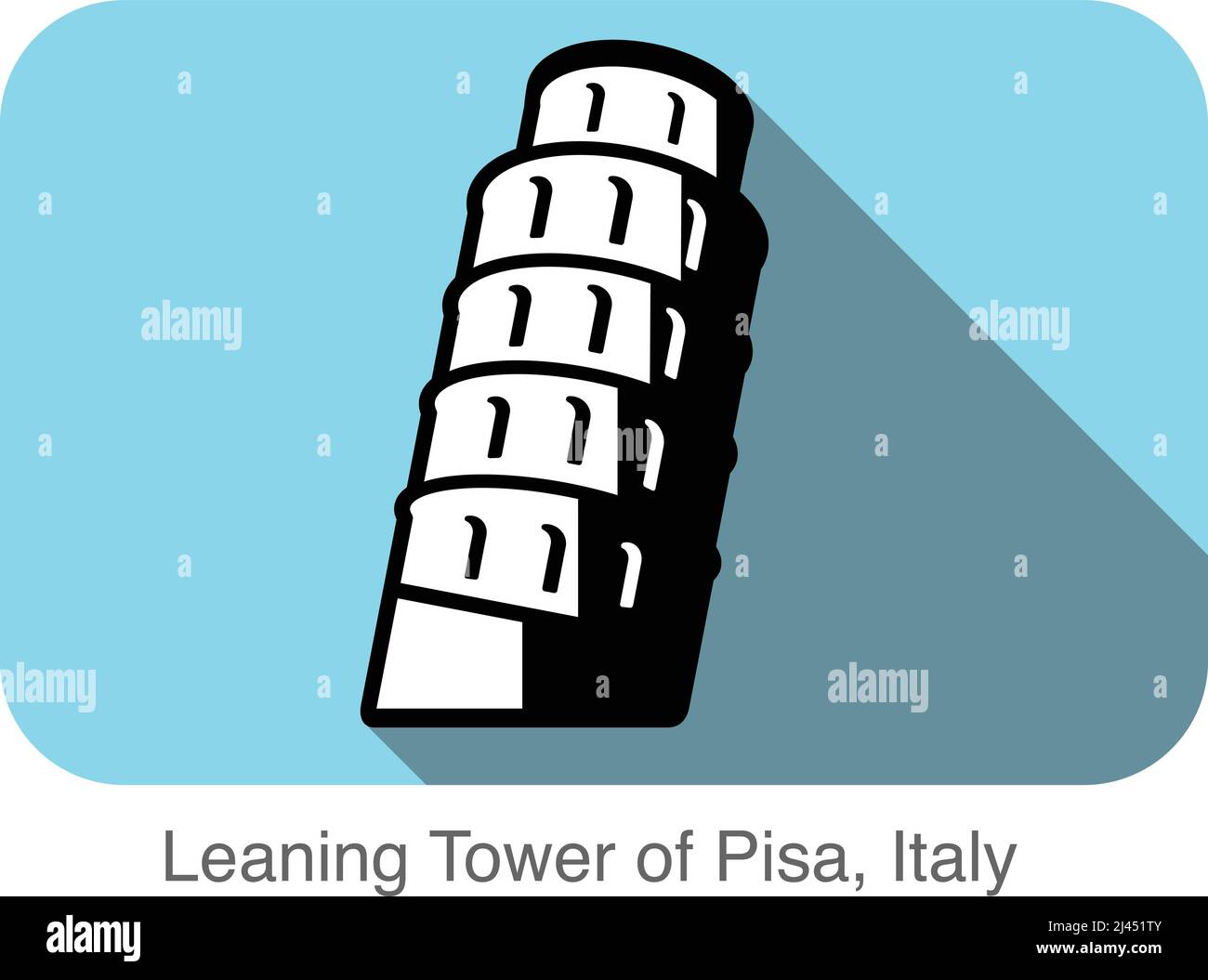 Pisa. Berühmtes Wahrzeichen der Welt-Serie, berühmter landschaftlicher Ort Stock Vektor