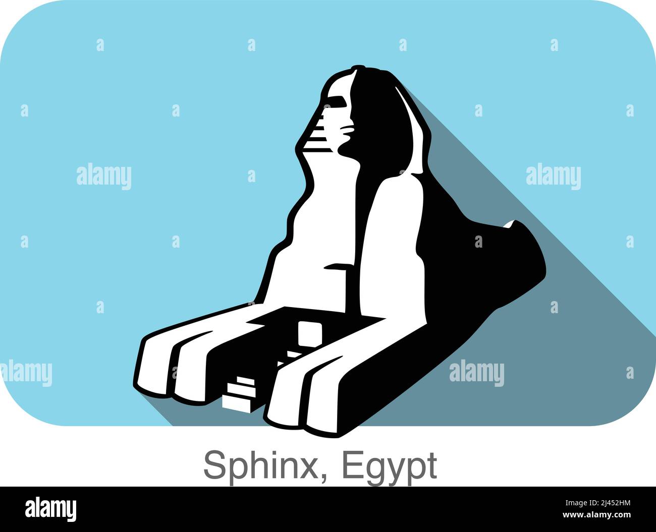 Die große Sphinx von Gizeh. Berühmtes Wahrzeichen der Welt-Serie, berühmter landschaftlicher Ort Stock Vektor