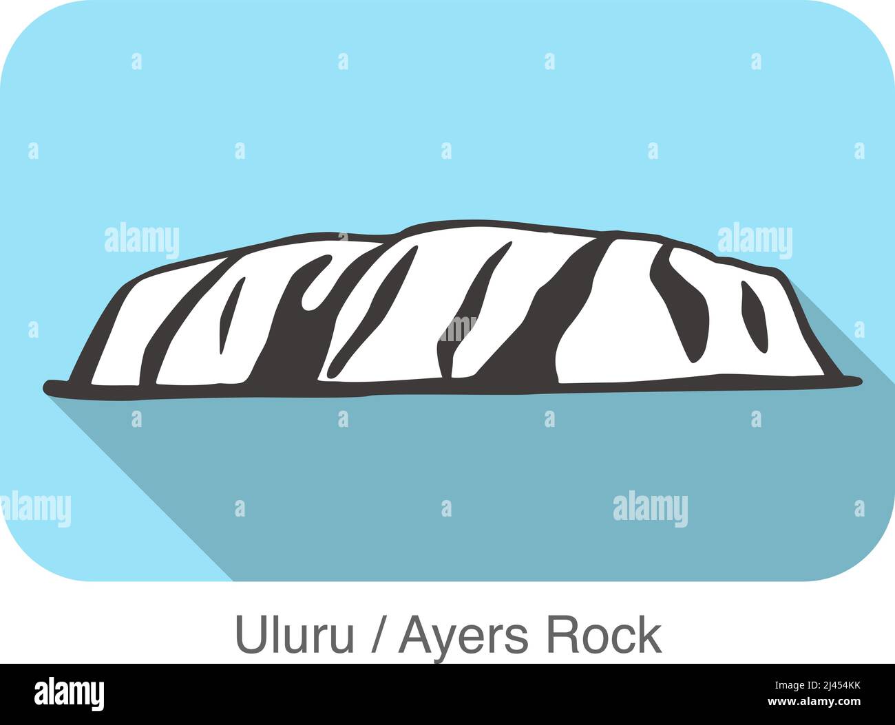 Uluru / Ayers Rock Wahrzeichen der Welt Stock Vektor