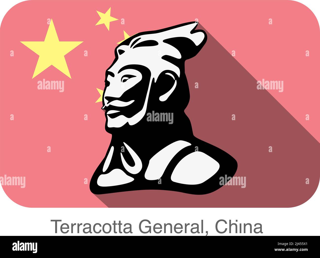 Terracotta allgemein, China. Berühmtes Wahrzeichen der Welt-Serie, berühmte malerische Orte Stock Vektor