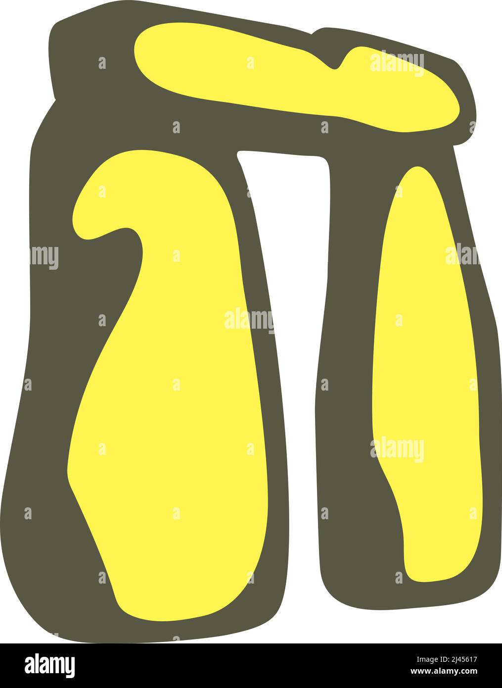 Stonehenge, England, berühmtes Wahrzeichen flaches Icon-Design, Element der britischen Kultur-Ikonen, berühmter landschaftlicher Ort Stock Vektor