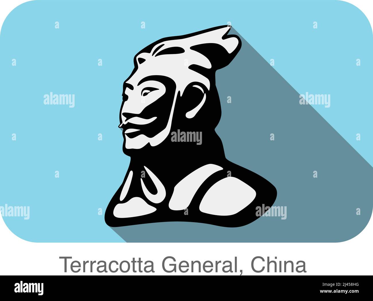 Terracotta allgemein, China. Berühmtes Wahrzeichen der Welt-Serie, berühmte malerische Orte Stock Vektor
