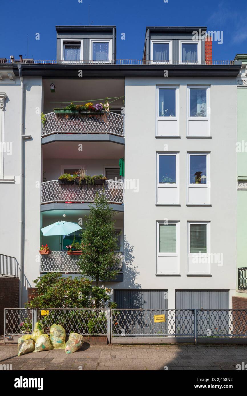 Weisses modernes Wohnhaus , Bremen, Deutschland, Europa Stockfoto