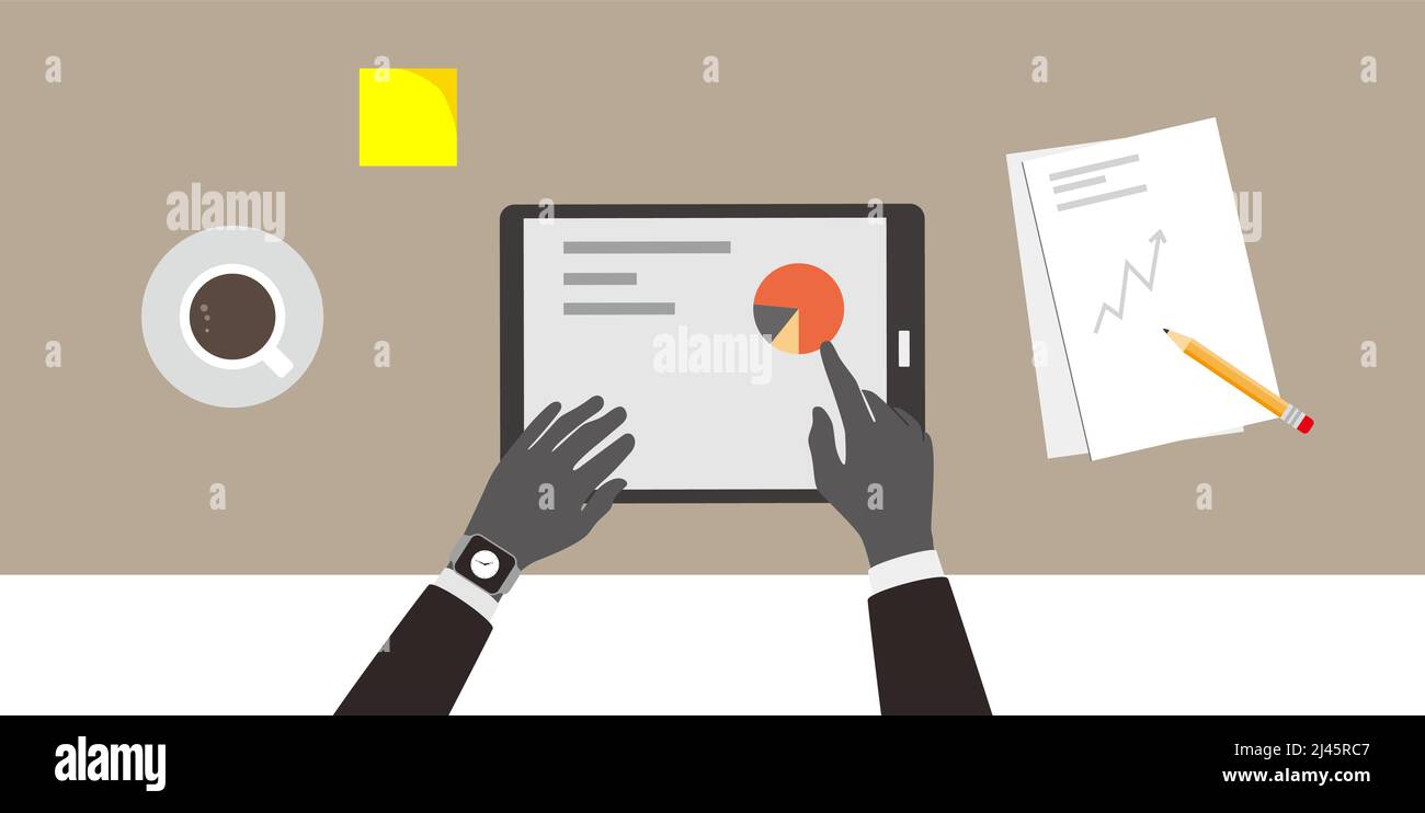 Geschäftsmann mit Tablet, Vektor-Illustration Stock Vektor