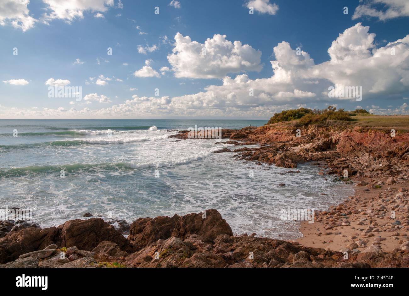 Atlantik, Cote de Lumiere (Küste des Lichts), Les Sables d'Olonne, Vendee (85), Pays de la Loire, Frankreich. Stockfoto