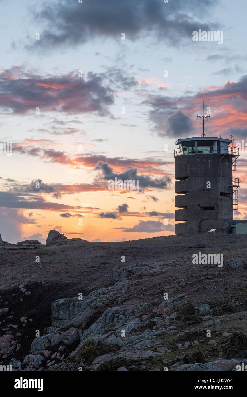 WWII German Naval Tower MP2, St. Brelade, Jersey, Channel Islands Stockfoto