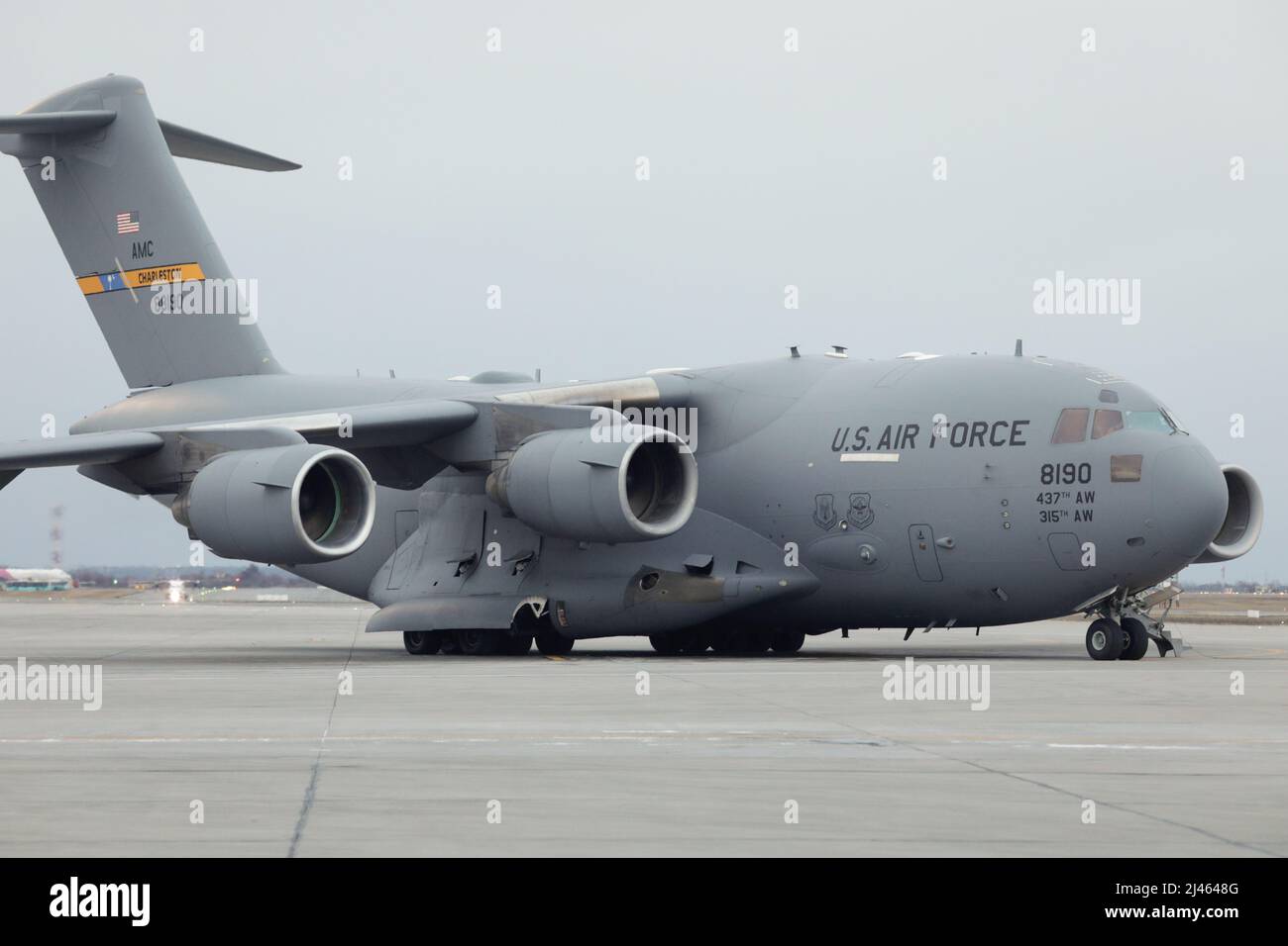 Otopeni, Romania - March 11, 2022: The McDonnell Douglas/Boeing C-17 Globemaster III. Stockfoto