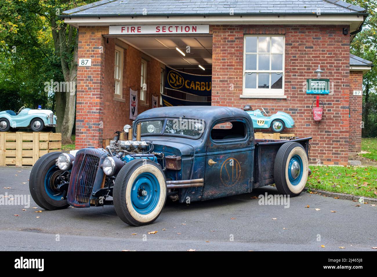 Custom Street Rod Car im Bicester Heritage Center, Sunday Scramble Event, Oxfordshire, England Stockfoto