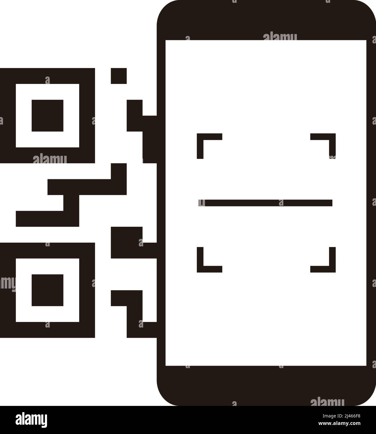 Smartphone scannt den QR-Code Stock Vektor