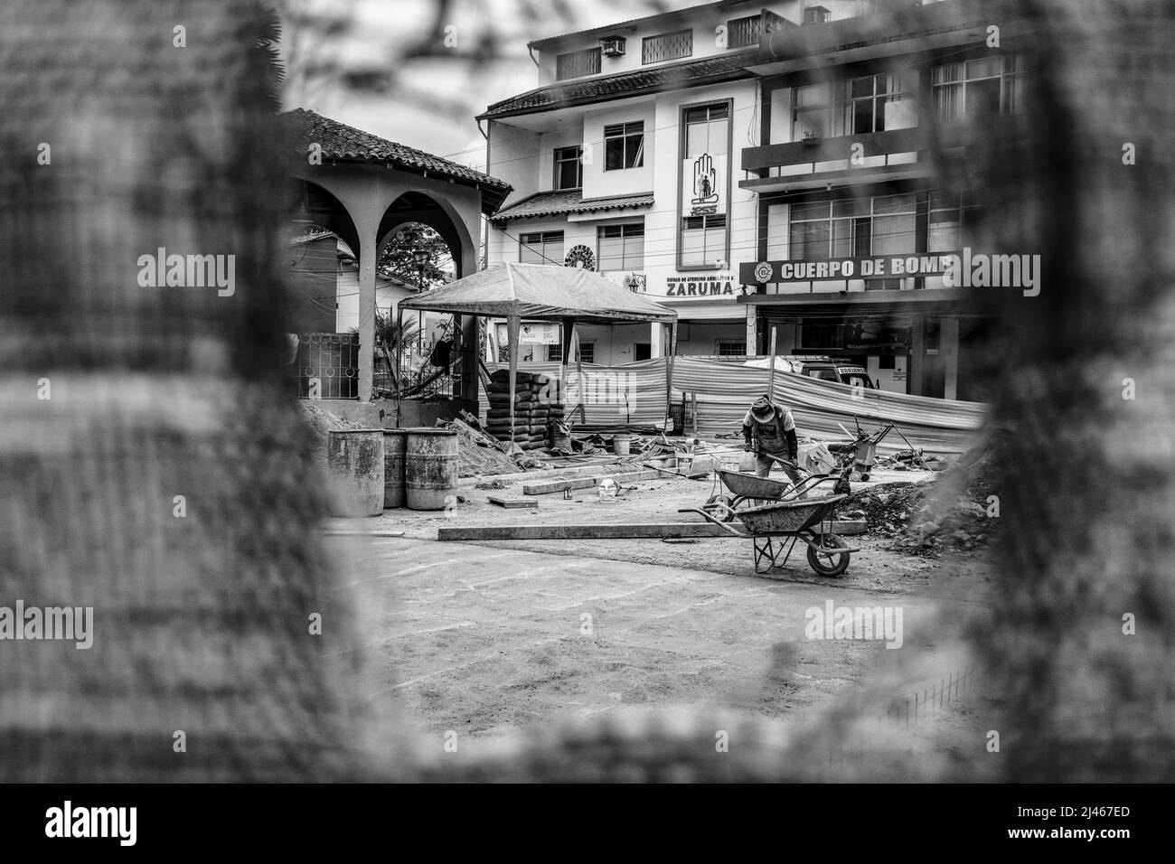 Zaruma, Stadt zusammengebrochen, illegaler Bergbau, Ecuador Stockfoto