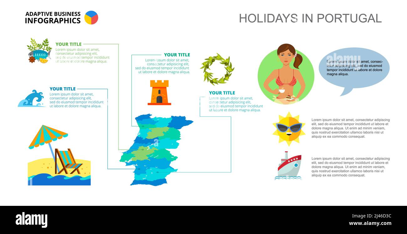 Prozessdiagramm für Feiertage in Portugal. Geschäftsdaten. Urlaub, Diagramm, Design. Kreatives Konzept für Infografik, Vorlagen, Präsentation. Kann f verwendet werden Stock Vektor