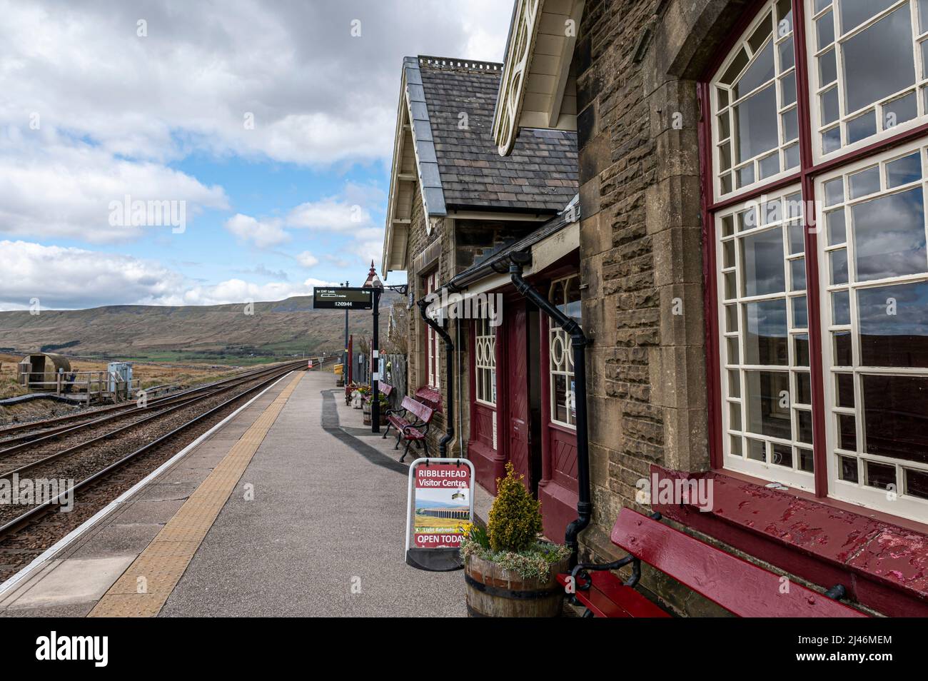 Der alte Bahnhof Ribblehead Stockfoto