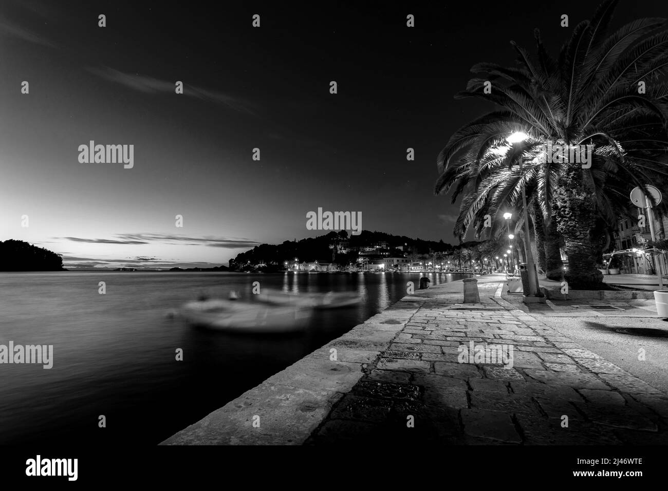 Böschung der Stadt Cavtat, Kroatien. Stockfoto Böschung der Stadt Cavtat, Kroatien. Stockfoto