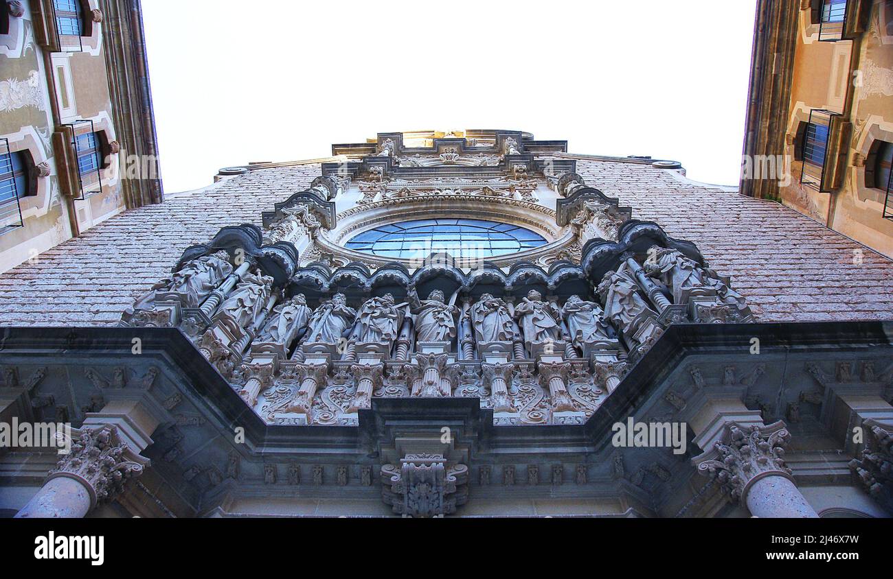 Fachada del conjunto arquitectónico de la Basilica de Montserrat, Barcelona, Katalonien, España, Europa Stockfoto