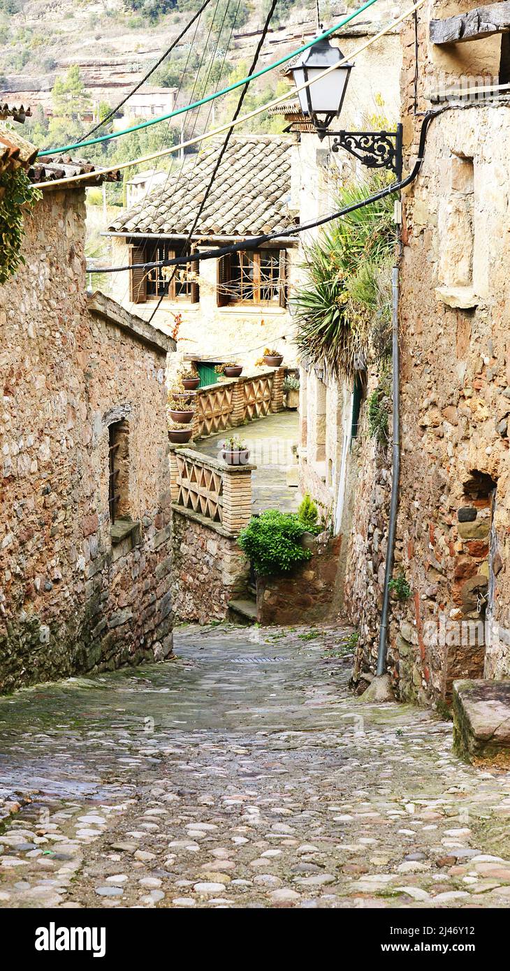 Blick auf Mura, Bages Region, Provinz Barcelona, Katalonien, Spanien, Europa Stockfoto